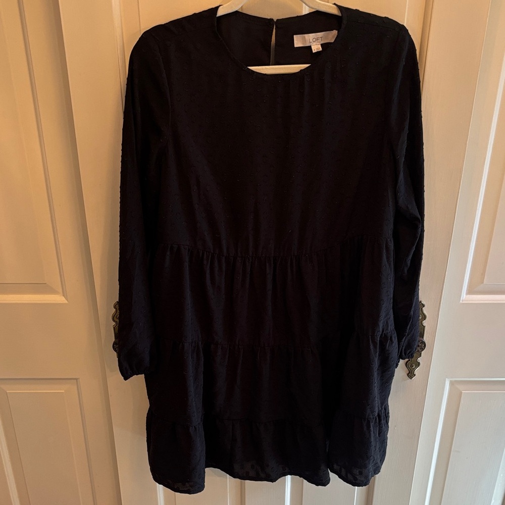 LOFT Black Tiered Dress